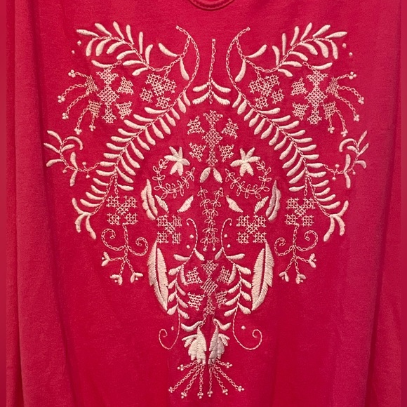 Fuchsia boho embroidered peasant top - Picture 5 of 5
